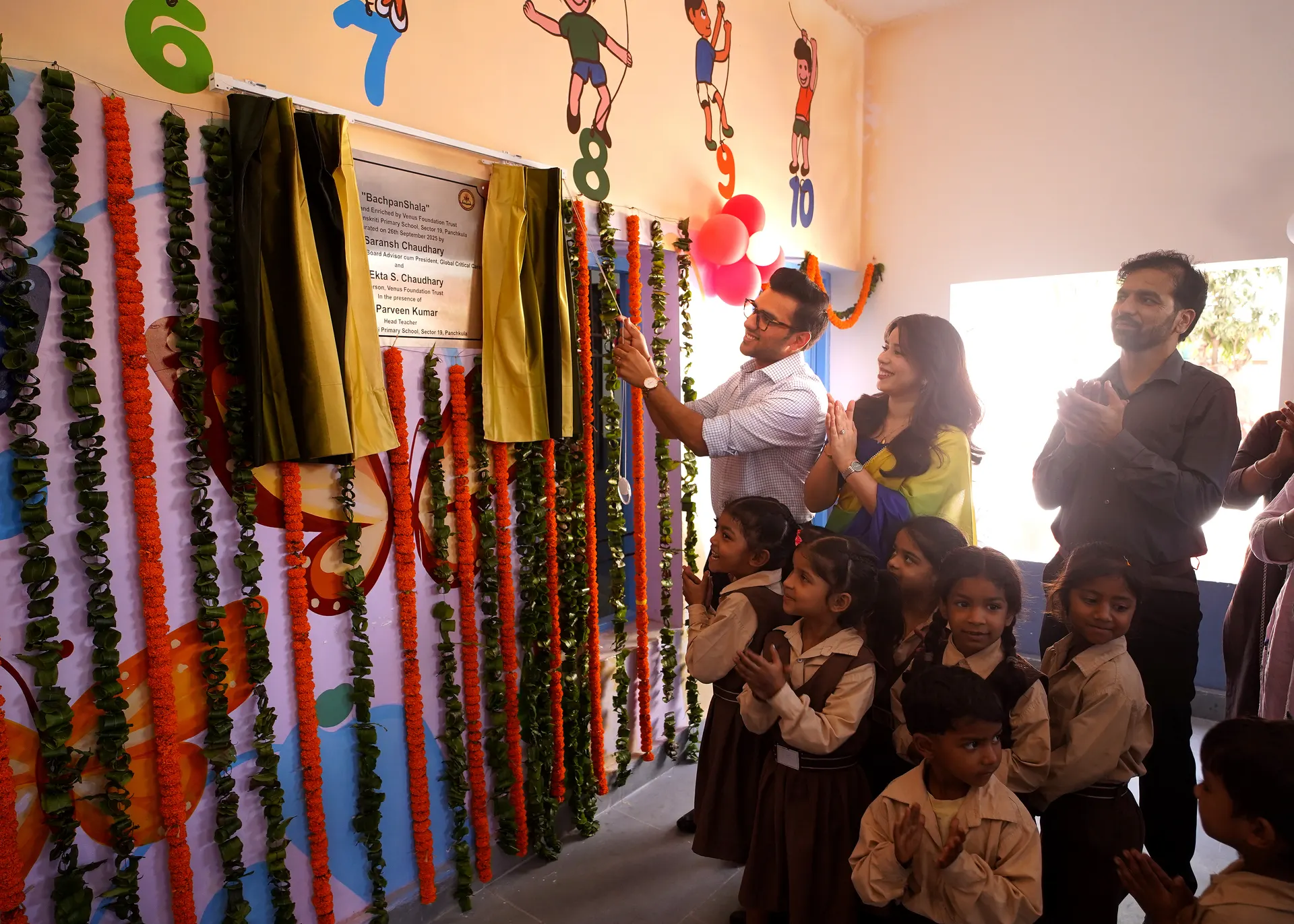 Inauguration of a Venus Foundation BachpanShala with children and the team